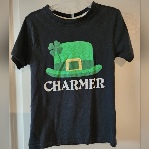 Instant Message Other - Kid's sz 5T Black St Patricks Day Charmer Leprechaun Hat Tee‎ Holiday Irish